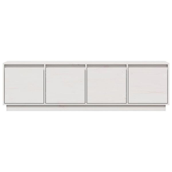 vidaXL Mobile Porta TV Bianco 156x37x45 cm in Legno Massello di Pino