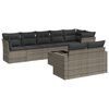 vidaXL Set Divano da Giardino 9 pz con Cuscini Grigio in Polyrattan