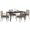 vidaXL Set da Pranzo per Giardino 5 pcs Grigio polyrattan