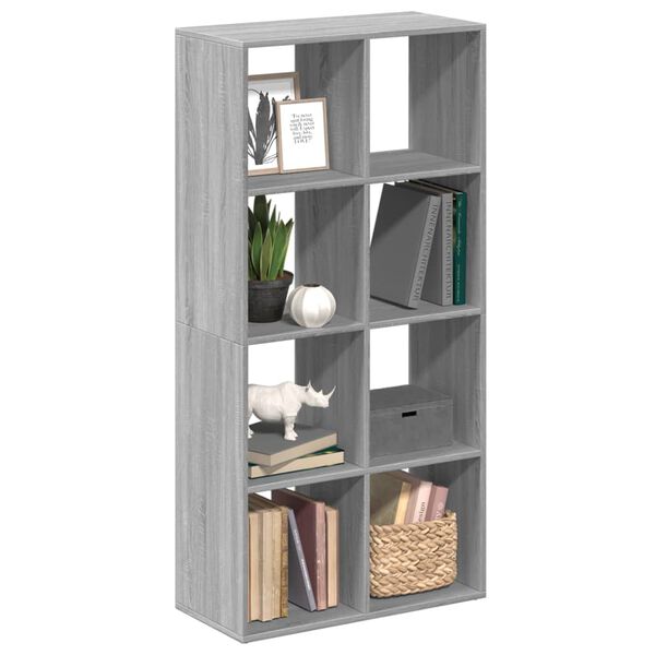 vidaXL Libreria Divisorio Grigio Sonoma 69,5x29x137,5cm in Truciolato