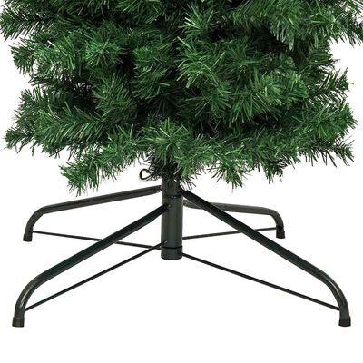 vidaXL Albero di Natale Artificiale con 150 LED Verde 120 cm, Arredamento per Soggiorno, Albero di Natale Artificiale a Forma di Cono, Slim, con Luci