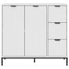 vidaXL Credenza Bianco Lucido 89,5 x 33 x 82 cm Legno multistrato