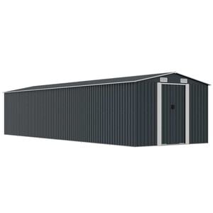 vidaXL Capanno da Giardino Antracite 257x990x181 cm in Acciaio Zincato