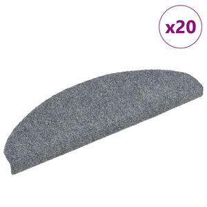 vidaXL Tappetini per scale autoadesivi 20 pz 65x21x4 cm Grigio chiaro Semicircolari Grandi