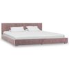 vidaXL Letto con Materasso Memory Foam Rosa Velluto 180x200 cm