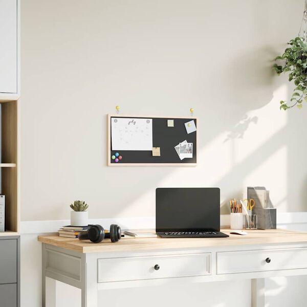 vidaXL Lavagna con cornice in legno massello di pino nera 60x30 cm