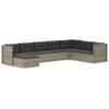 vidaXL Set Divani da Giardino 8 pz con Cuscini in Polyrattan Grigio