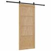 vidaXL Porta scorrevole Naturale e Nero 83 x 202 cm Pino massello