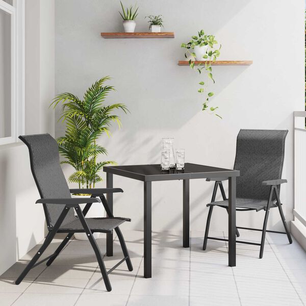 vidaXL Set da Pranzo per Giardino 3 pcs Grigio