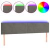 vidaXL Testiera a LED Grigio Scuro 160x5x78/88 cm in Velluto