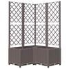 vidaXL Fioriera da Giardino con Graticcio Marrone 80x80x136 cm in PP