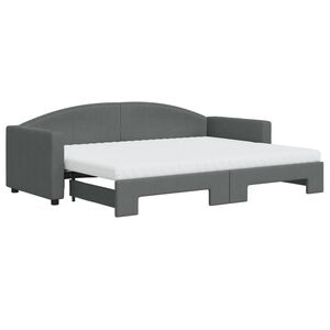 vidaXL Divano Letto Estraibile Materassi Grigio Scuro 80x200cm Tessuto