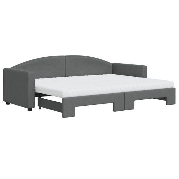 vidaXL Divano Letto Estraibile Materassi Grigio Scuro 80x200cm Tessuto