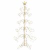 vidaXL Albero di Natale in metallo con supporto Oro 150 cm