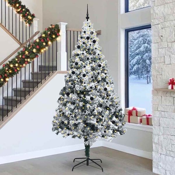 vidaXL Albero di Natale con 300 LED con supporto Verde 300 cm PVC
