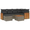 vidaXL Set Divani da Giardino 7 pz con Cuscini Grigio in Polyrattan