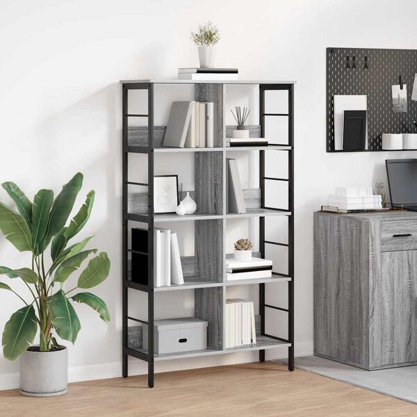 vidaXL Libreria Grigio Sonoma 82 x 32 x 144,5 cm Legno multistrato