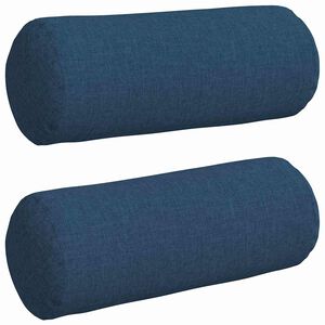 vidaXL Cuscini a rullo 2 pcs Blu &Oslash; 15 x 40 cm Tessuto