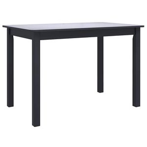 vidaXL Tavolo da Pranzo Nero 114x71x75cm in Legno Massello di Hevea