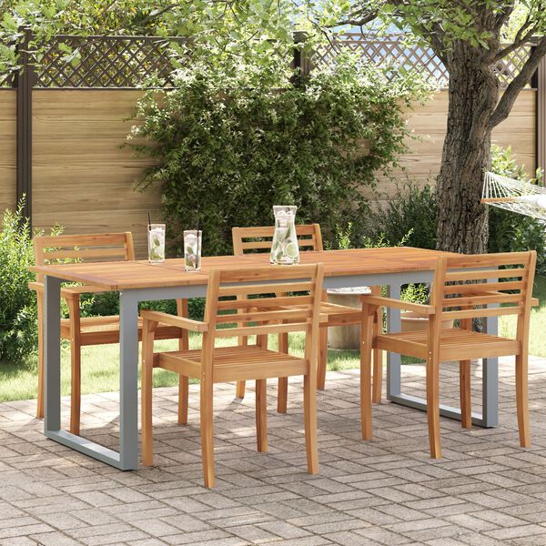 vidaXL Tavolo Giardino con Gambe a U 200x90x75cm Legno Massello Acacia