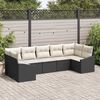 vidaXL Set di divani con cuscino 7 pcs Nero polyrattan