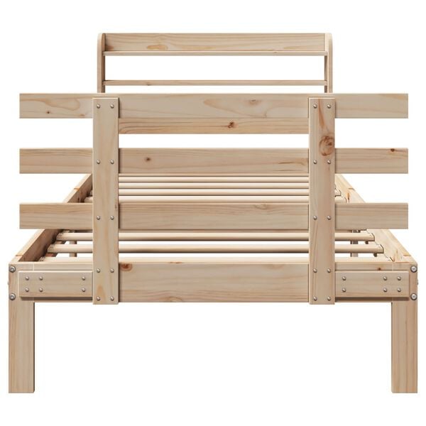vidaXL Giroletto con Testiera 75x190 cm in Legno Massello di Pino