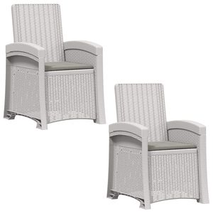 vidaXL Sedia da giardino reclinabile effetto rattan 2 pcs PP