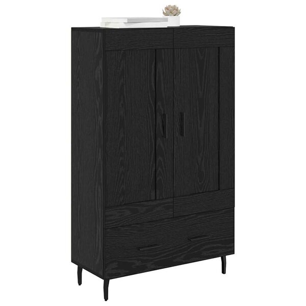vidaXL Credenza Rovere Nero 69,5 x 31 x 115 cm Legno multistrato