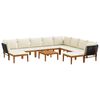 vidaXL 11 pcs Legno massiccio di acacia e corda Naturale