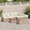 vidaXL Set Divano da Giardino 9 pcs Beige e Crema polyrattan
