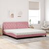 vidaXL Letto con Materasso Rosa 200x200 cm in Velluto