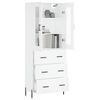vidaXL Credenza Bianca 69,5x34x180 cm in Legno Multistrato