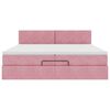 vidaXL Struttura Letto Pouf con Materasso Rosa 200x200 cm Velluto