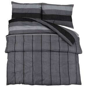 vidaXL Set Copripiumino Grigio Scuro 260x220 cm in Cotone