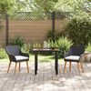 vidaXL Set da Pranzo per Giardino con cuscino 3 pcs Nero polyrattan