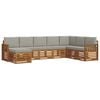 vidaXL Set di divani da esterno 8 pz Grigio Naturale e Chiaro