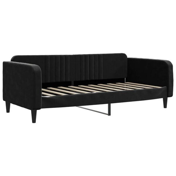 vidaXL Divano Letto Estraibile con Materassi Nero 90x190 cm Velluto