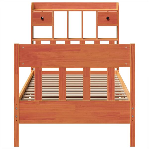 vidaXL Giroletto senza Materasso Marrone Cera 100x200 cm Legno di Pino