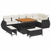 vidaXL Set Divano da Giardino 9 pz 9-Numero di posti Nero e Crema