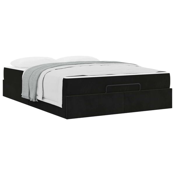 vidaXL Struttura letto con materasso con materasso 2 pcs Nero Velluto