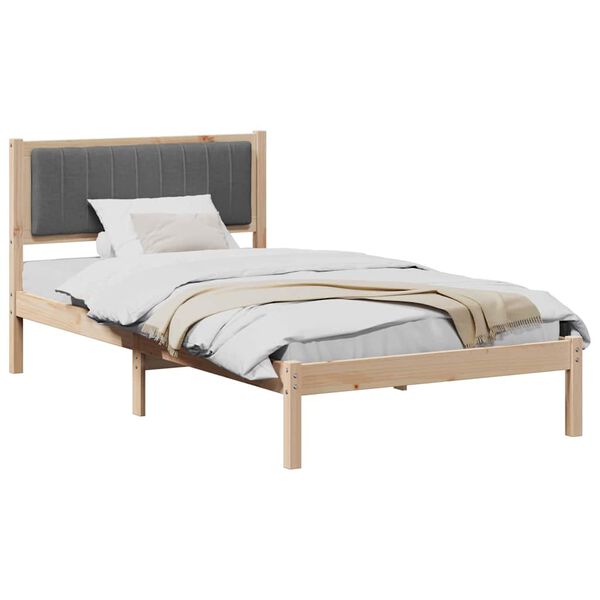 vidaXL Letto con Testiera Rivestita Grigio scuro 100 x 200 cm