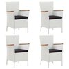 vidaXL Set Mobili da Pranzo per Giardino 5 pz Bianco