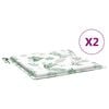 vidaXL Cuscini per Sedia 2 pz Motivo a Foglie 50x50x3 cm in Tessuto