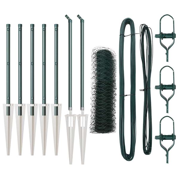 vidaXL Palo della recinzione Verde 10 x 0,5 m (rete da 50 mm)