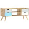 vidaXL Mobile Porta TV 110x35x48 cm Legno Massello di Mango