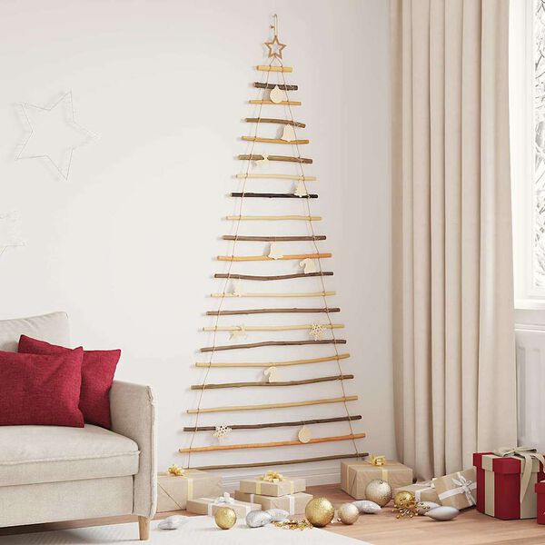 vidaXL Albero di Natale Naturale 210 cm legno massiccio di frassino