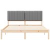 vidaXL Letto con Testiera Rivestita Grigio chiaro 160 x 200 cm