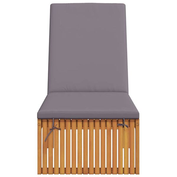 vidaXL Lettino da sole con cuscino Olio Naturale 200 x 55 x 94 cm