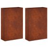 vidaXL Vaso da giardino 2 pz Ruggine 40 x 20 x 75 cm Acciaio Corten