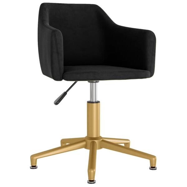 vidaXL Sedia da Pranzo Girevole Nera in Velluto